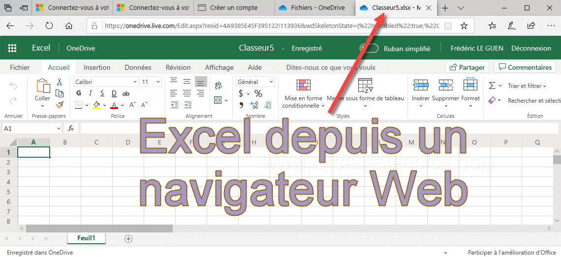 Excel gratuit depuis un navigateur
