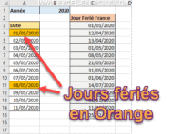 Application de la règle sur les jours fériés