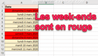 Les weekends sont en rouge