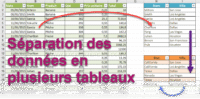 Séparation des données en plusieurs tableaux