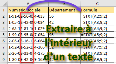 Fonction STXT pour extraire à l'intérieur d'une chaine de caractères
