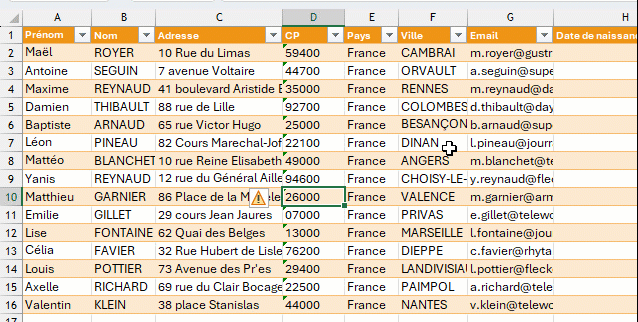 Excel veut remplacer les données après déplacement de la colonne Excel veut remplacer les données après déplacement de la colonne