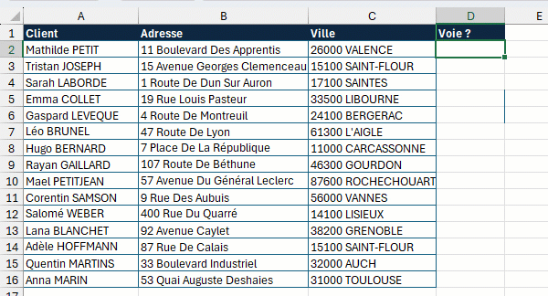 Extraire une sous chaîne depuis l'adresse