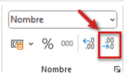 Question Option nombre dans le ruban