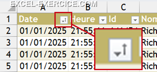 Question entete avec une flèche