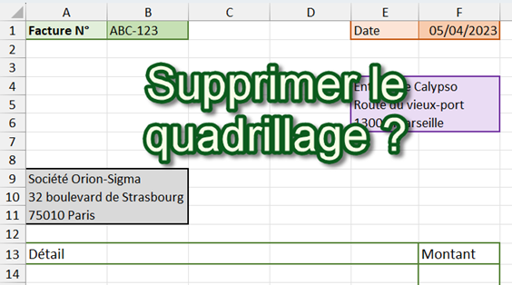 Question 23 Supprimer quadrillage
