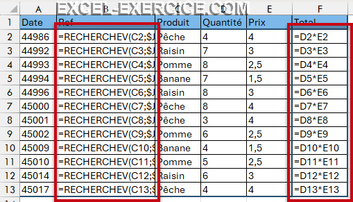 Question 8 Afficher les formules dans les cellules