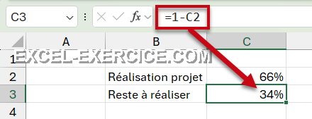 Formule pour le calcul du reste à réaliser