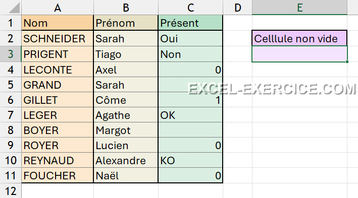 Formule pour compter le nombre de cellule non vide (texte et nombre)